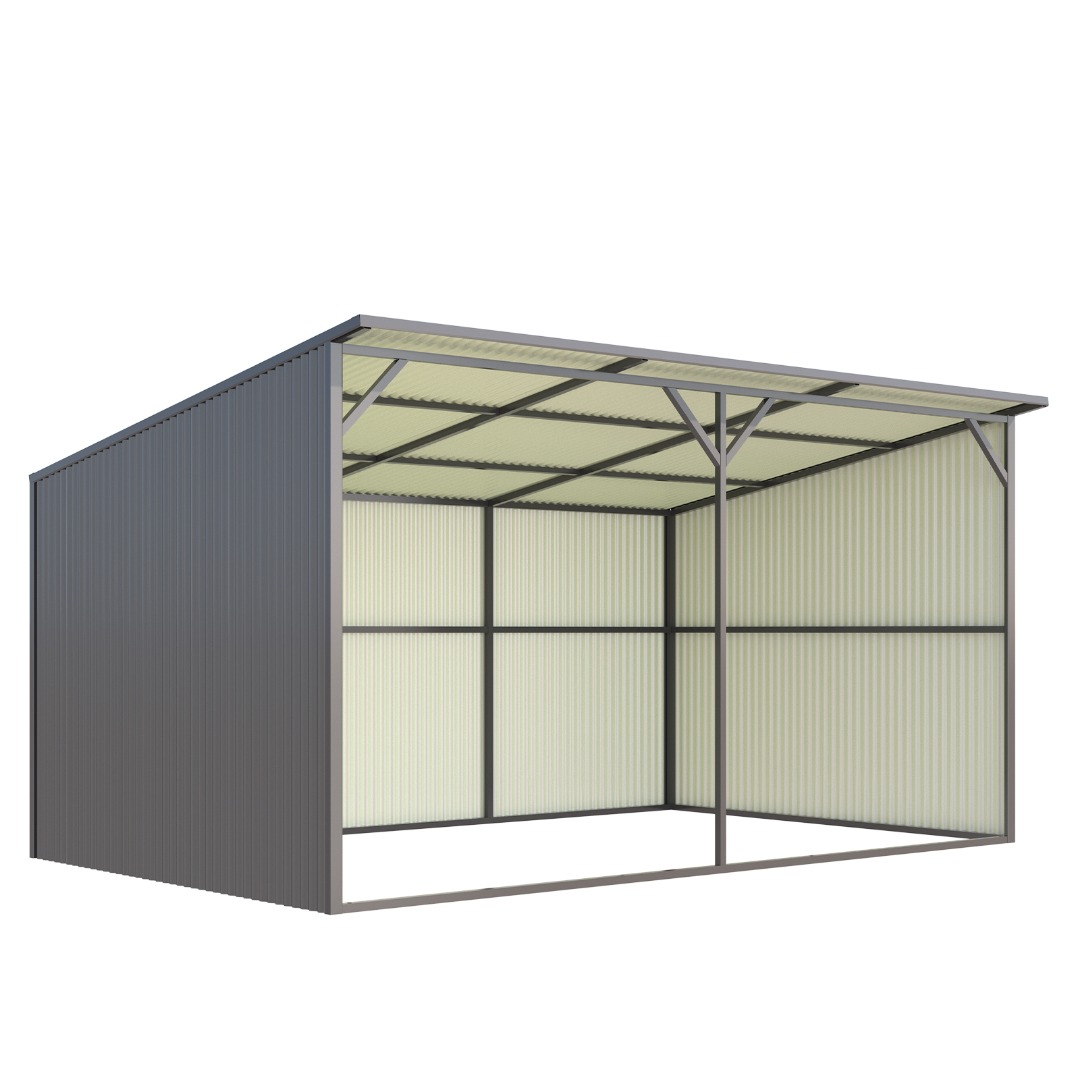 MSC1220F 12'x20' Galvanized Metal Livestock Shed Free Unloading
