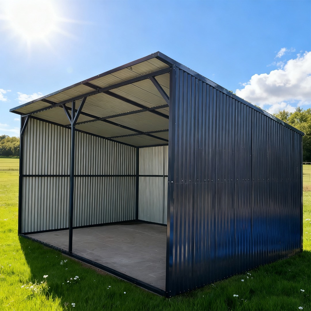 MSC1220F 12'x20' Galvanized Metal Livestock Shed Free Unloading
